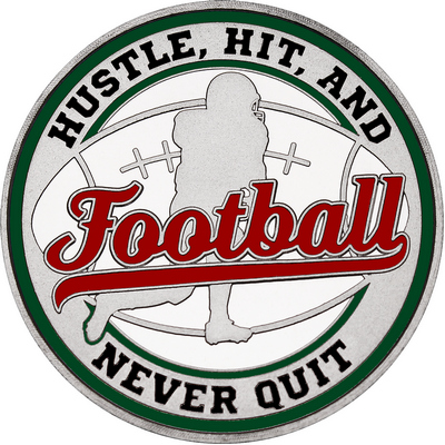 Maroon "Football" with Dark Green Outer Circular Borders